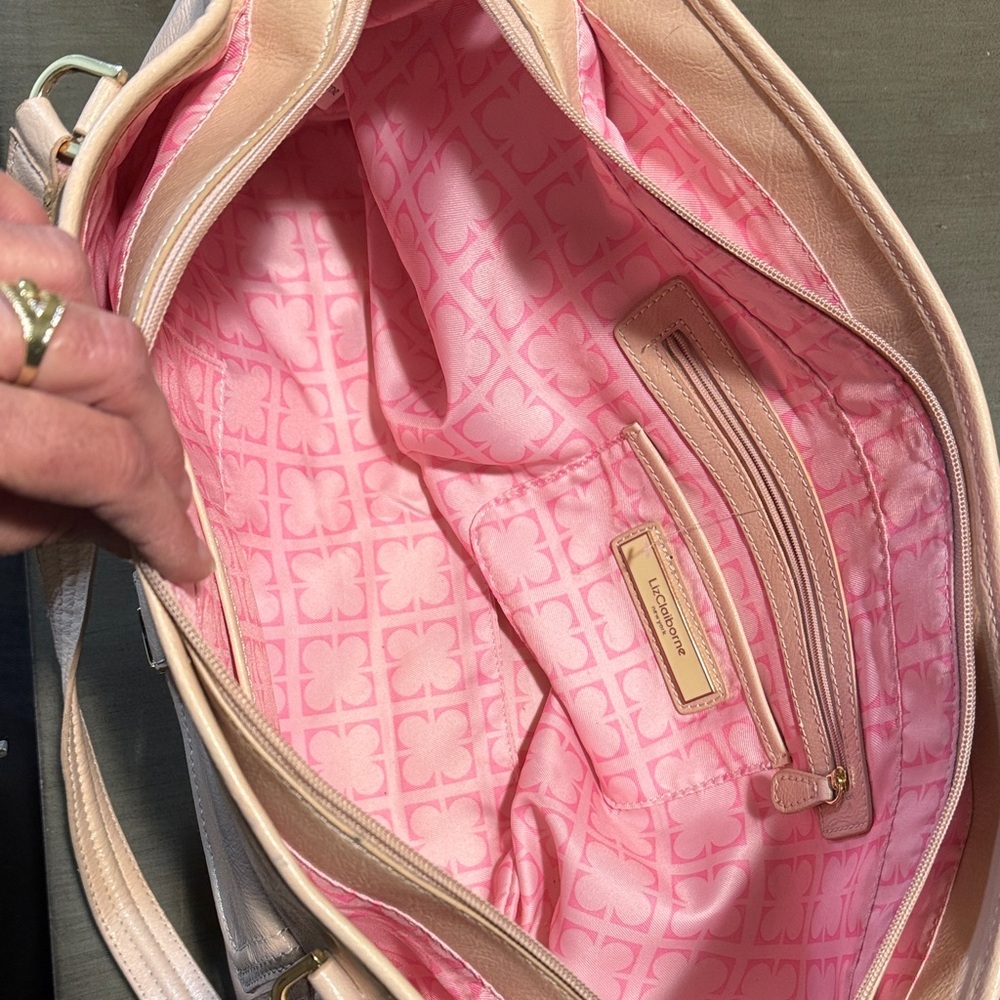 Liz Claiborne Blush Pink Shoulder Tote with Front Flap - Picture 8 of 12